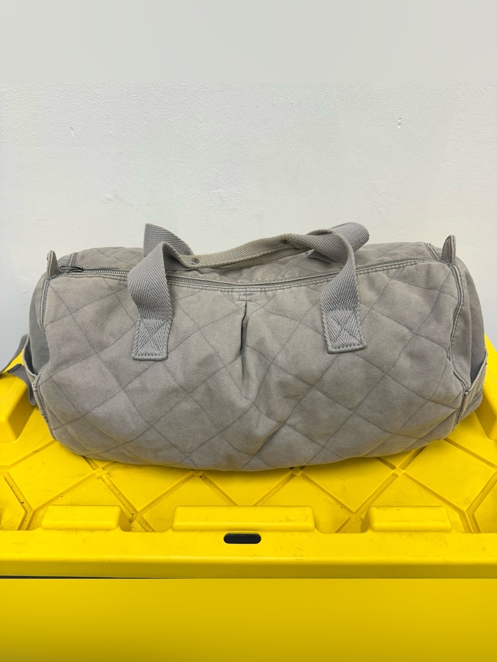 Vintage Abercrombie Fitch Gray Embroidered Moose Duffle Bag Y2K